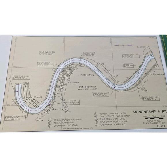Monongahela River Navigation Charts Imry 2004 Pittsburgh, Pennsylvania to Tairmo - Picture 4 of 5